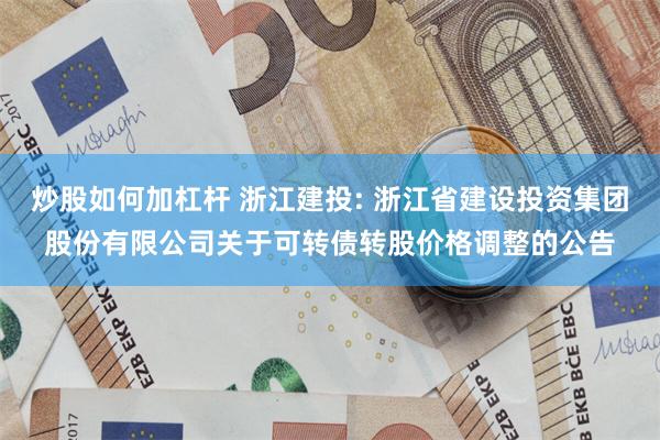 炒股如何加杠杆 浙江建投: 浙江省建设投资集团股份有限公司关于可转债转股价格调整的公告