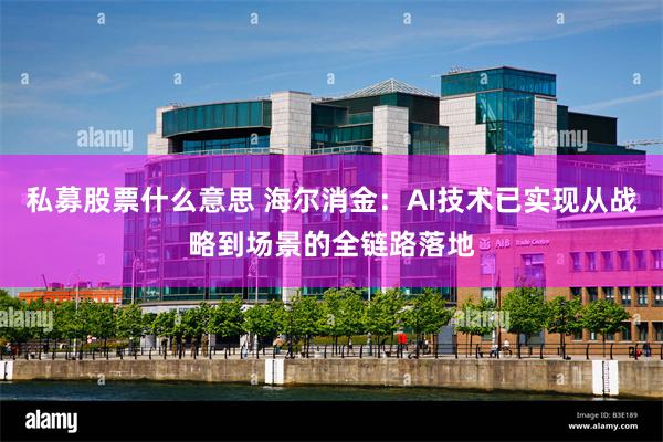 私募股票什么意思 海尔消金：AI技术已实现从战略到场景的全链路落地